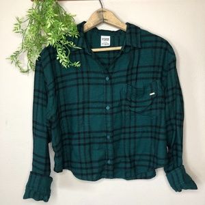 Victoria’s Secret PINK Cropped Flannel Plaid